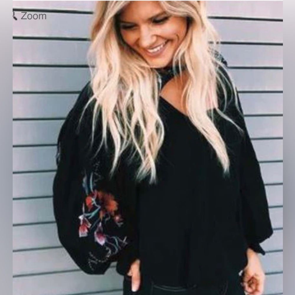 Free People Lita Embroidered Top, Size M